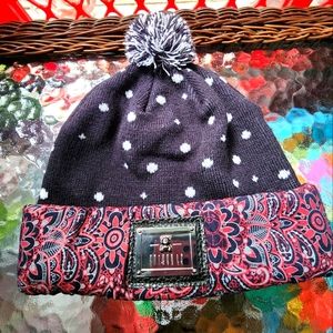 SALE - Entree Lifestyle Paisley/Polka Dot Beanie